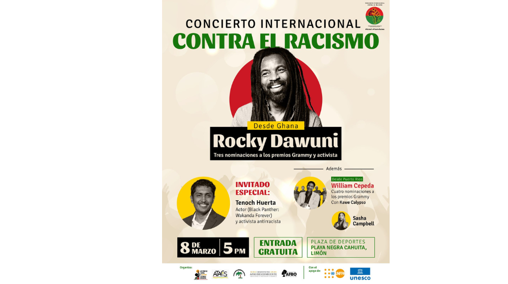 Primer concierto internacional contra el racismo será en Cahuita