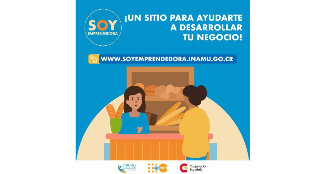 El sitio web www.soyemprendedora.inamu.go.cr es uno de los resultados del proyecto