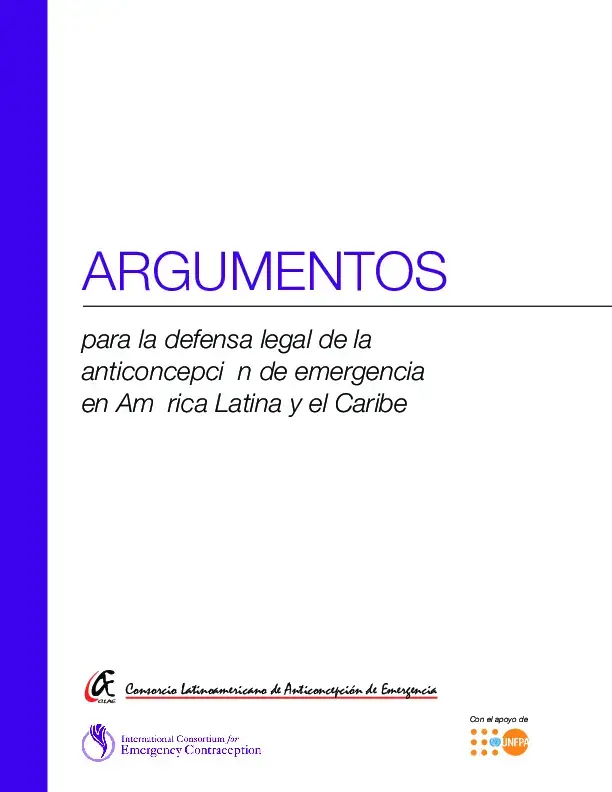 Argumentos para la Defensa Legal de la Anticoncepción de Emergencia en América Latina y El Caribe