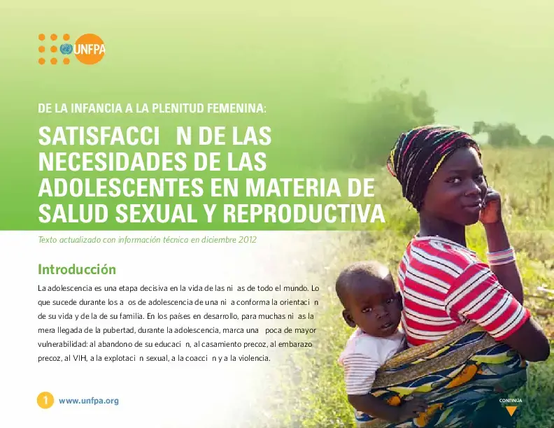 Satisfacción de las Necesidades de las Adolescentes en Materia de Salud Sexual y Reproductiva